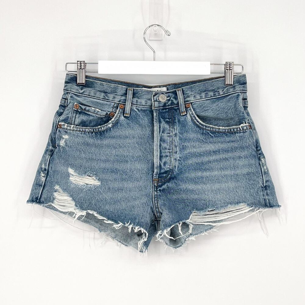AGOLDE Parker Vintage High Rise Denim Shorts Grudge Wash Size 26 - Picture 2 of 5